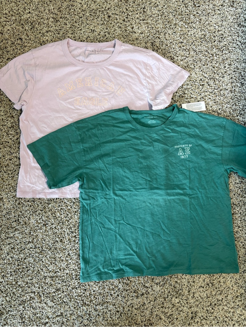 American Eagle Outfitters Pink & Teal Graphic T-Shirts (2-Pack)